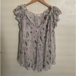 Isabel Étoile Marant Sheer Patterned Silk Blouse 38
